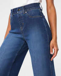 Spanx Everywhere Crop Wide Leg Jean in authentic blue - women's pants - alternate view