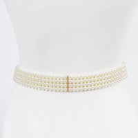 3Am By H&D Accessories - Women's Faux Pearl Elastic Belt