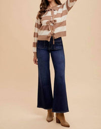 Anniewear - Stretch Front Two Pocket High Rise Flare Jeans