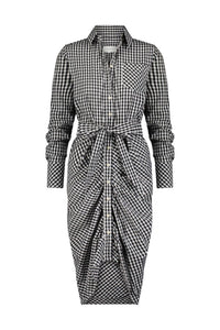 THE SHIRT The Wrap Front Dress in black check - women's dress - view 5