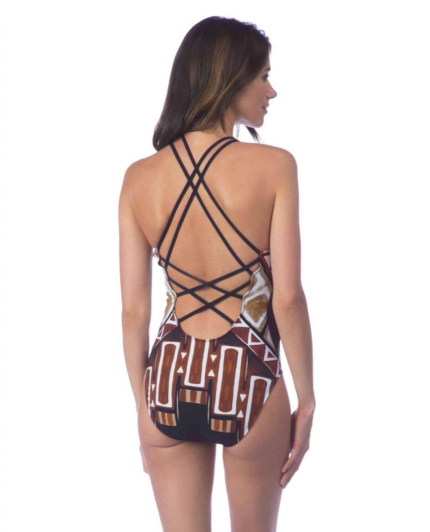 La Blanca - Tribe High Neck Strappy Back One Piece Swimsuit