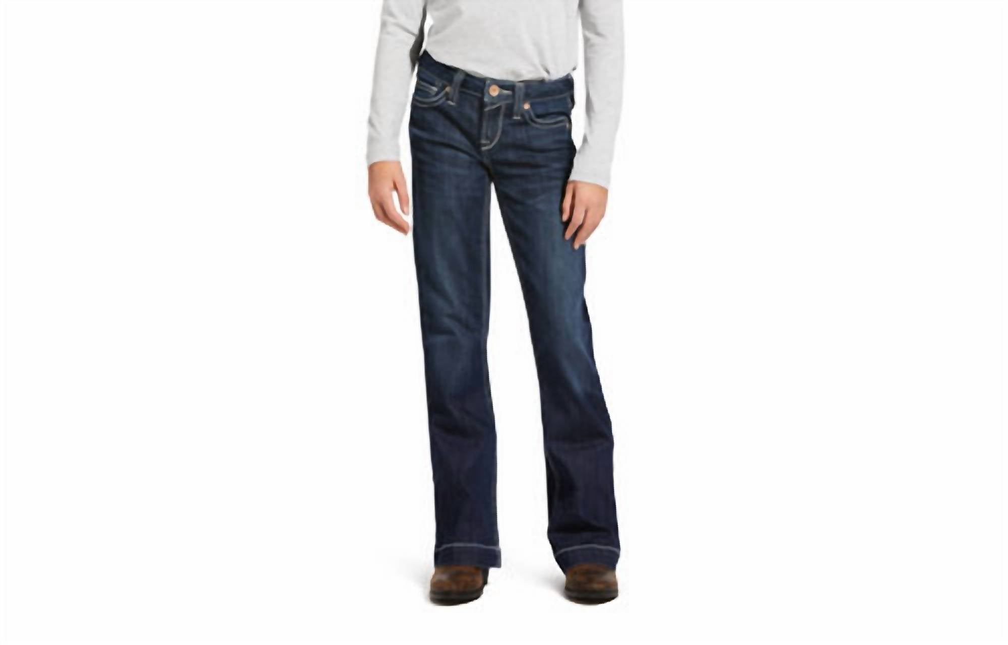 Ariat - Girl's Trouser Mid Rise Stretch Ella Wide Leg Jean