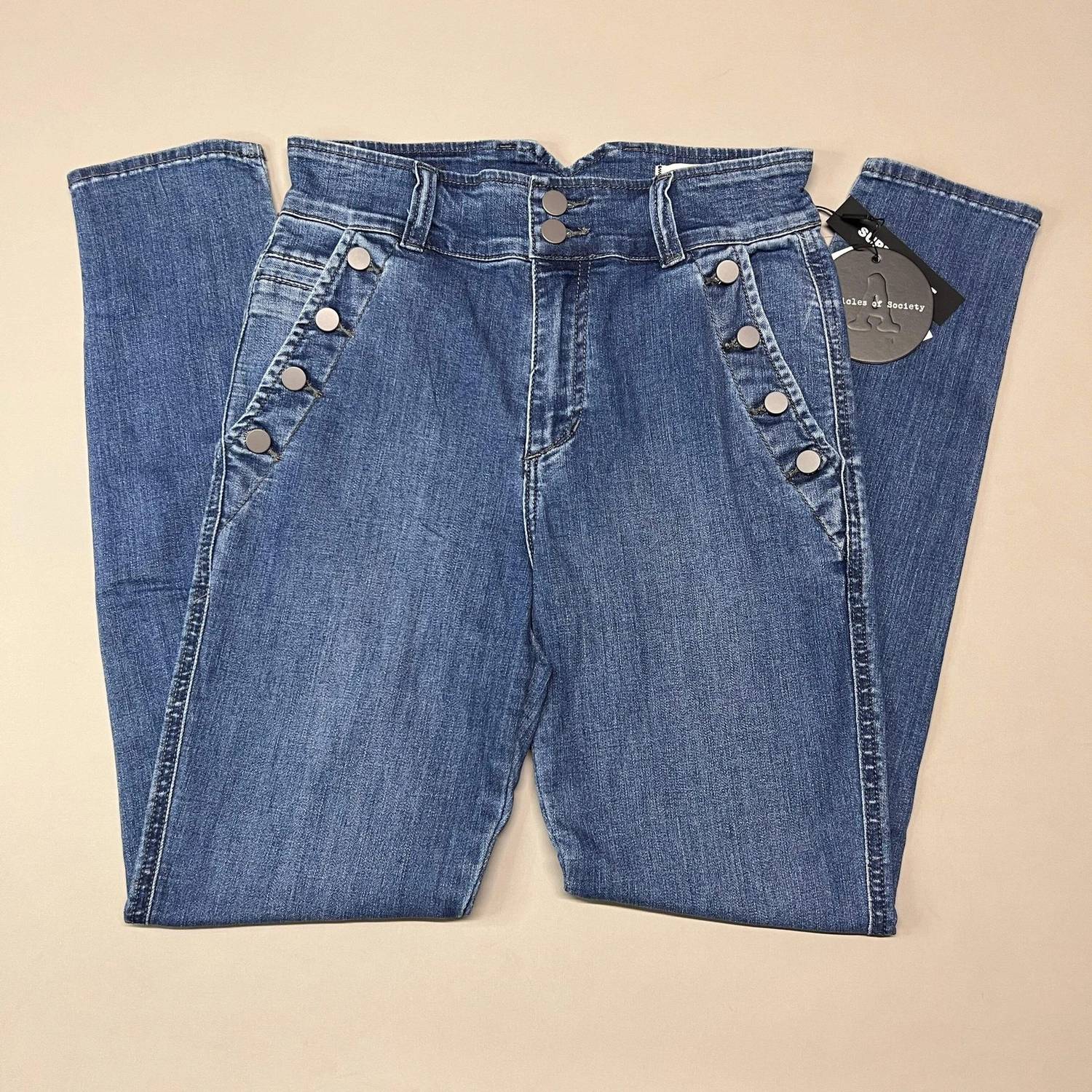 articles of society Women's Stella Village Park Skinny Jeans in blue - women's jeans - detail view