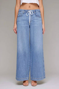 Hidden - Nori Elastic Waistband Wide Leg Jeans