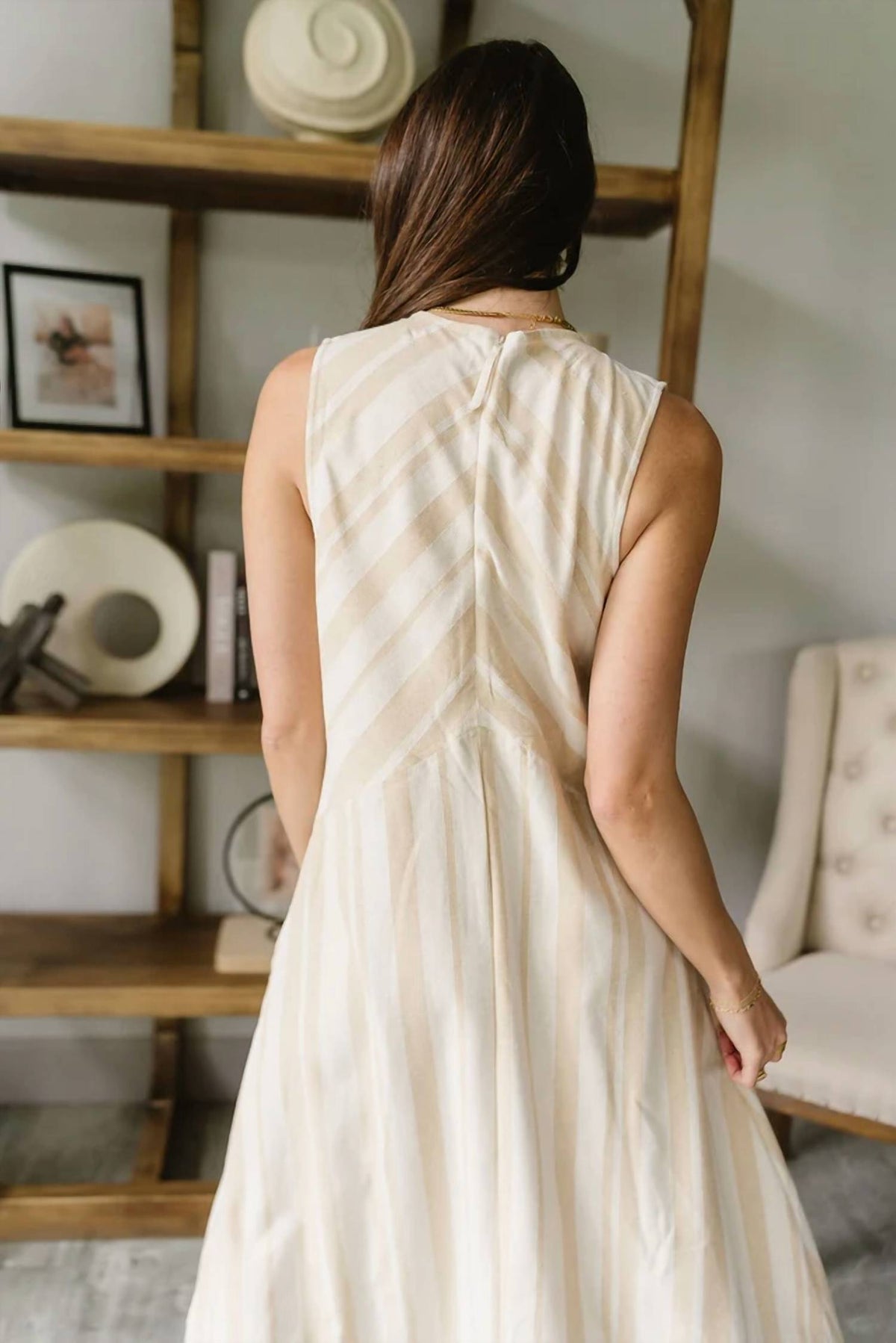 Umgee - Sleeveless Striped Midi Dress