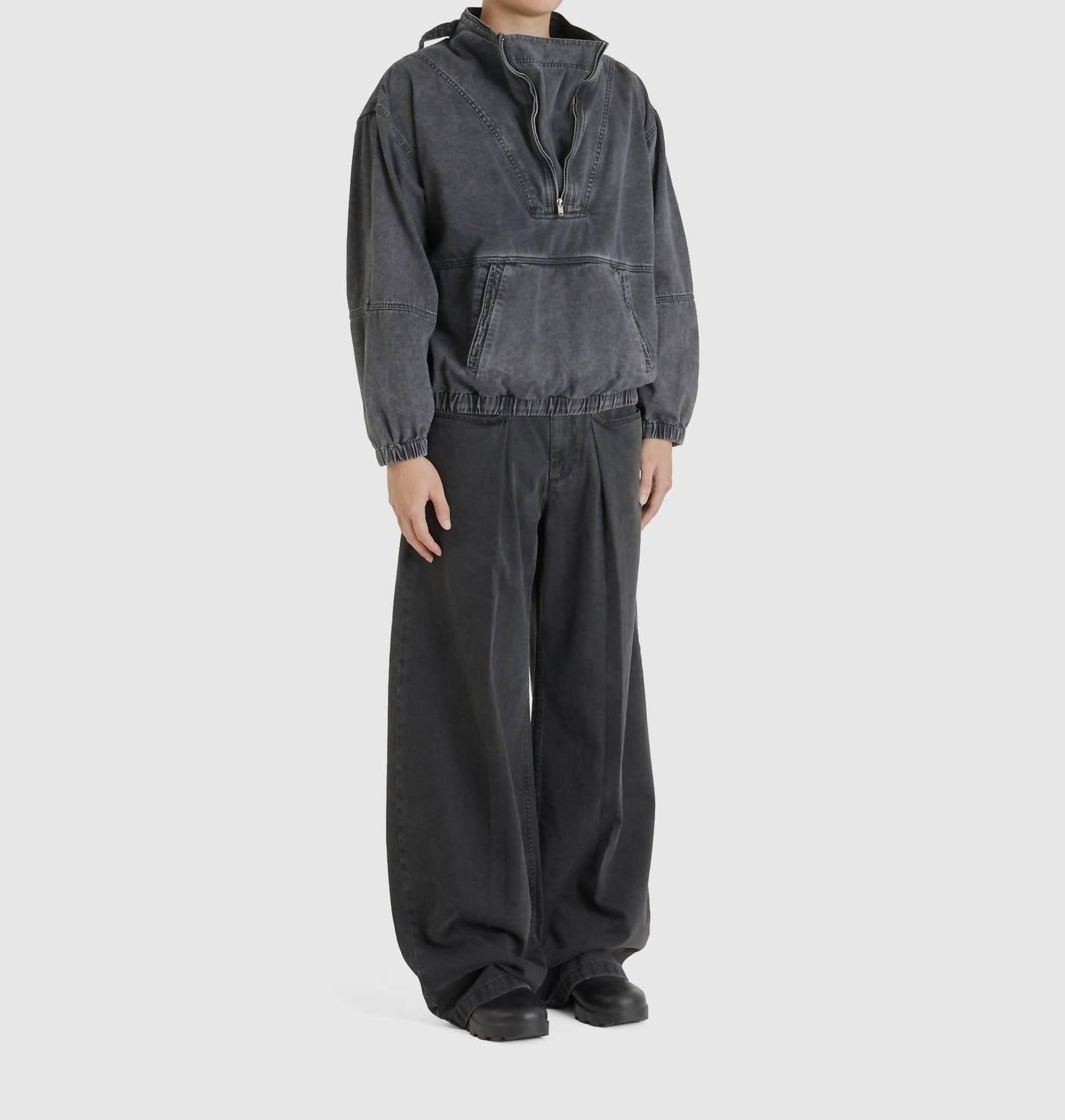 ISABEL MARANT PRE-LOVED Janael trousers in faded black - men's jeans - alternate view