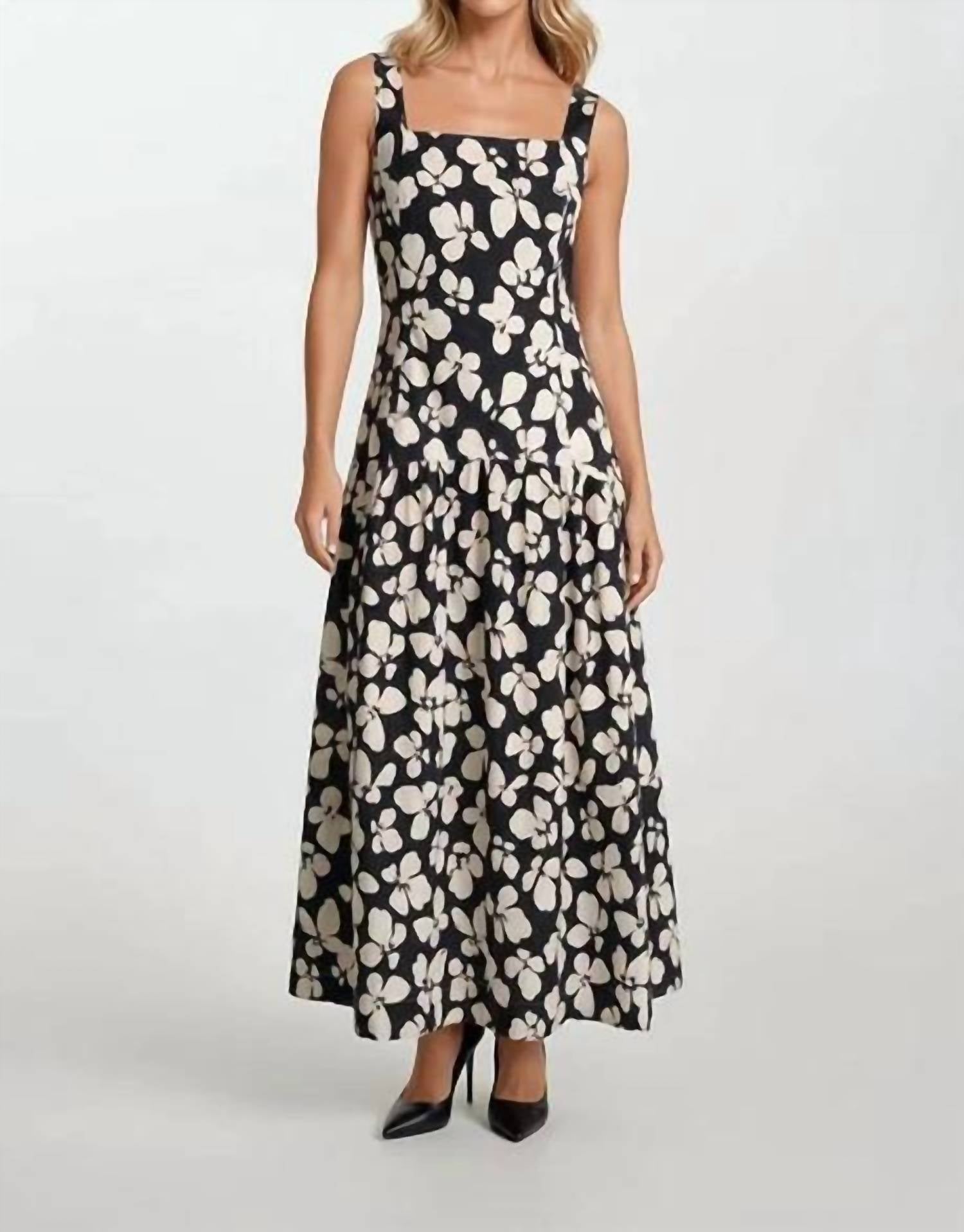 Doe And Rae - Bold Floral Drop Waist Maxi Dress