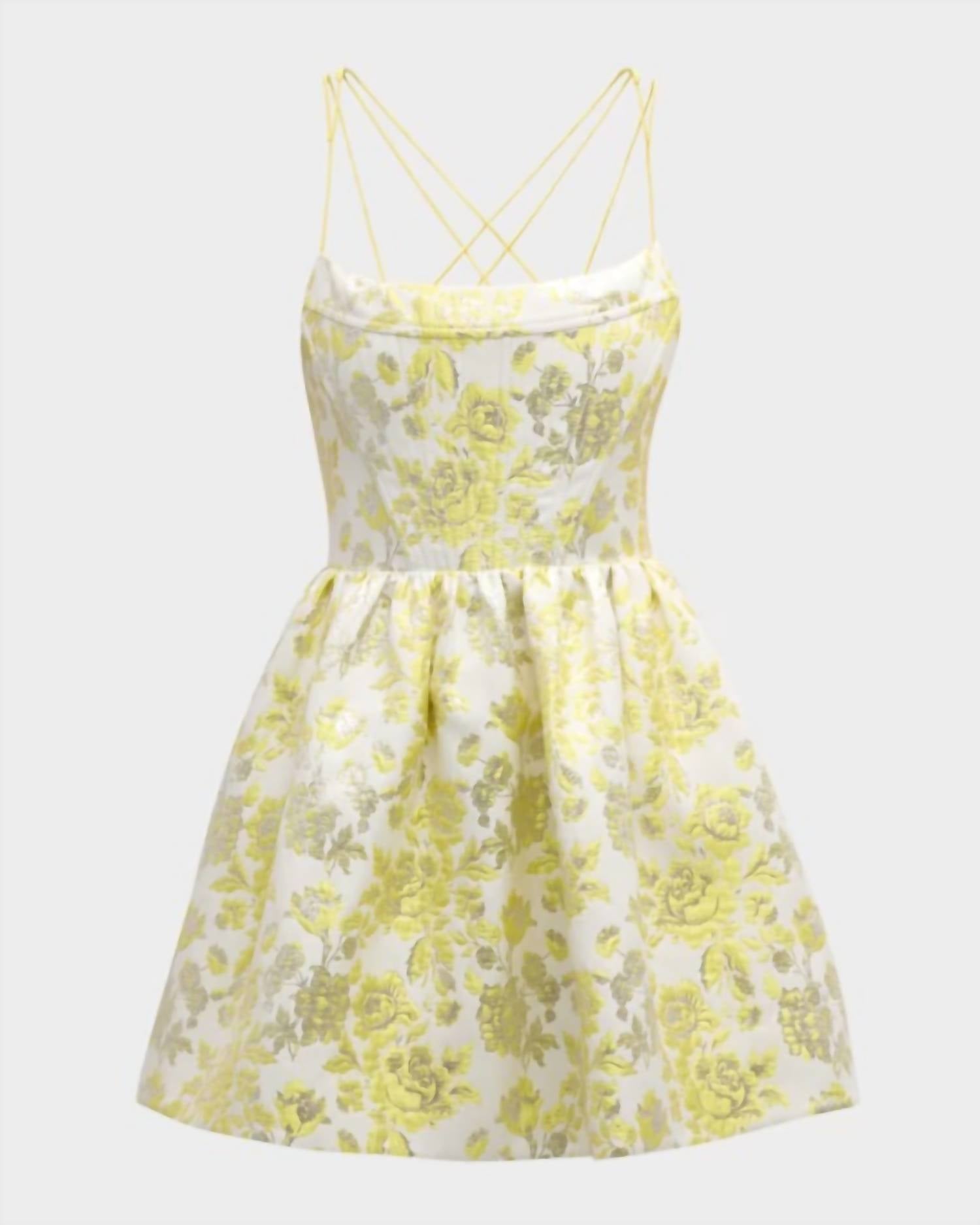 Alice + Olivia - Women's Nat Metallic Floral Jacquard Mini Dress