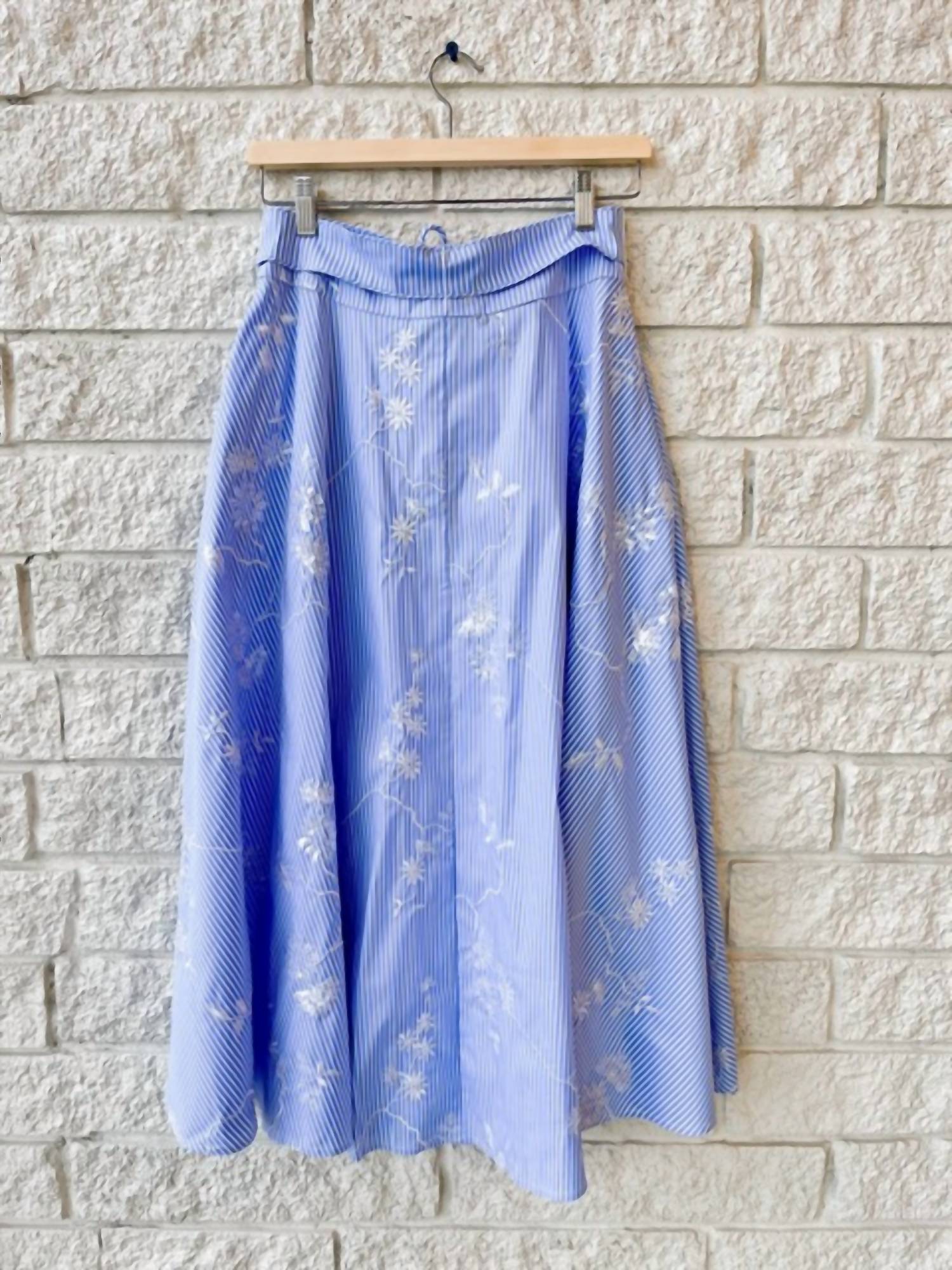 Hunter Bell - Thistle Embroidered Midi Skirt