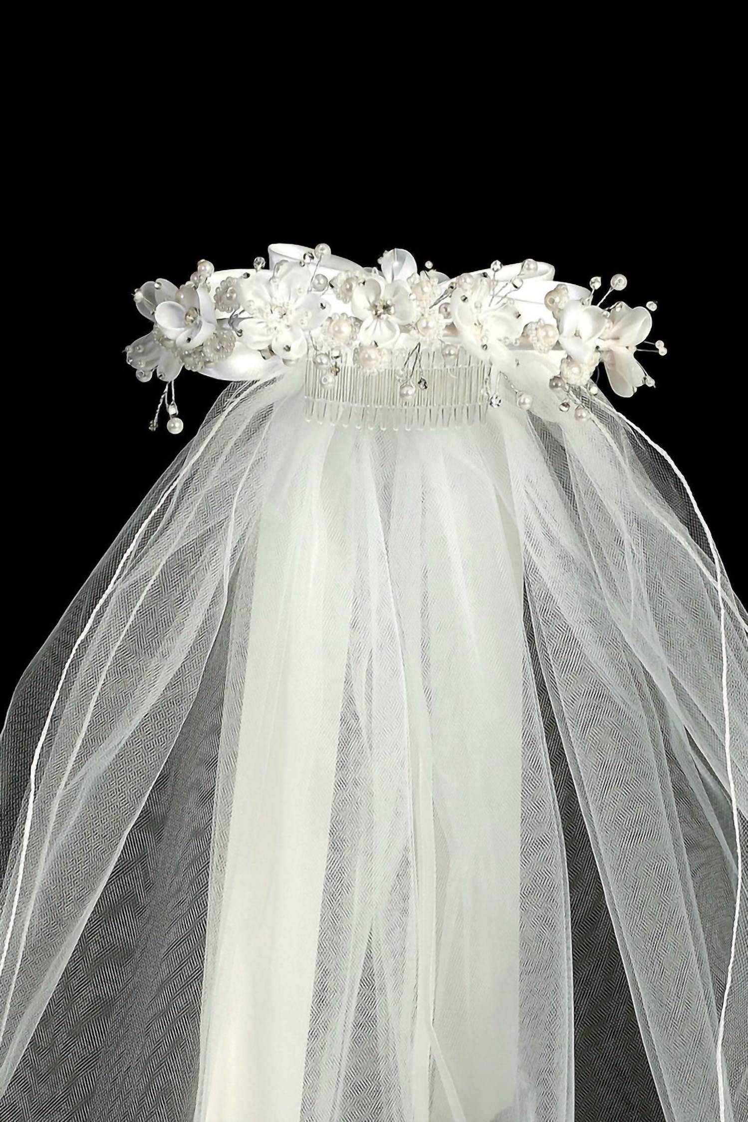 Tip Top Kids - Girl's Veil With Flower Crown
