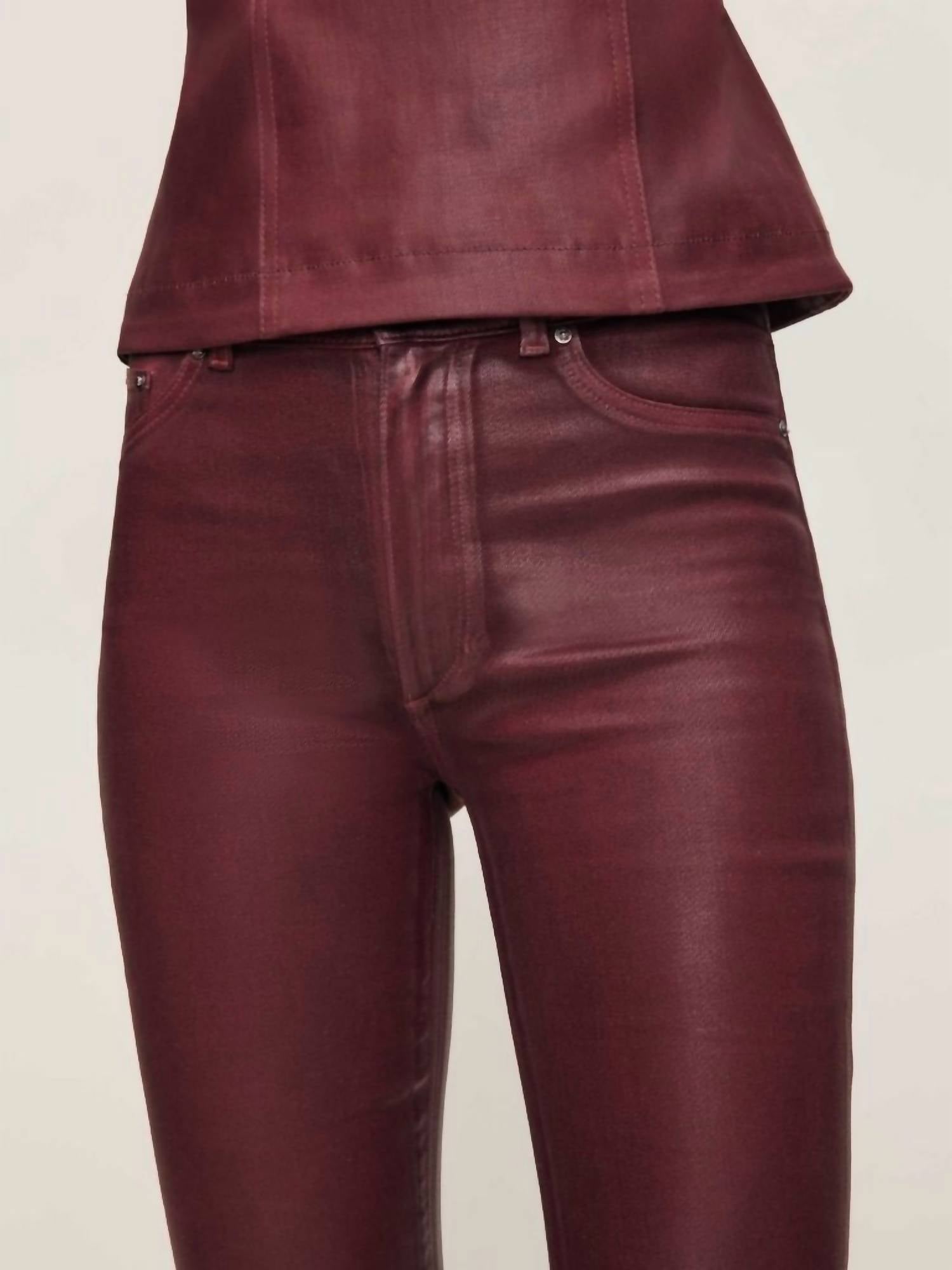 DL1961 - Women's Bridget High Rise Boot Cut Jeans in saffron coated - women's jeans - view 4