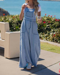 Vintage Havana - Denim Wide Leg Jumpsuit