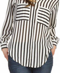 Papillon - Stripe Hi Low Shirt With Pocket