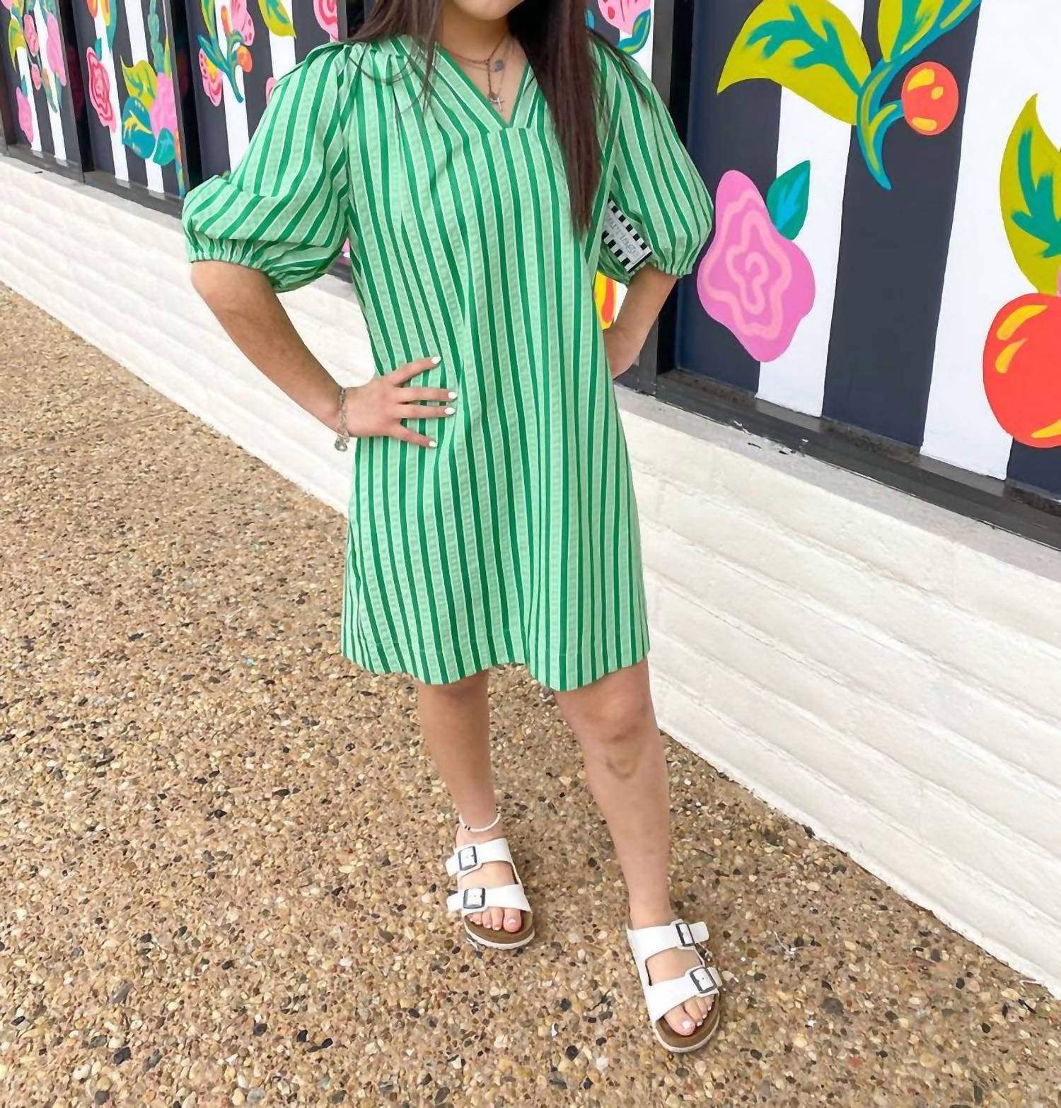 Jade - Stripe Pleated Mini Dress