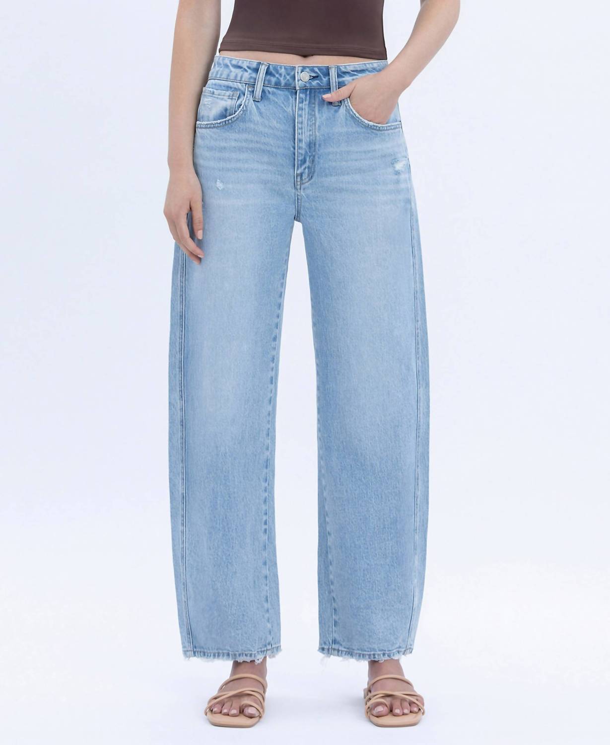 Vervet By Flying Monkey - Brylee High Rise Crop Barrel Jeans