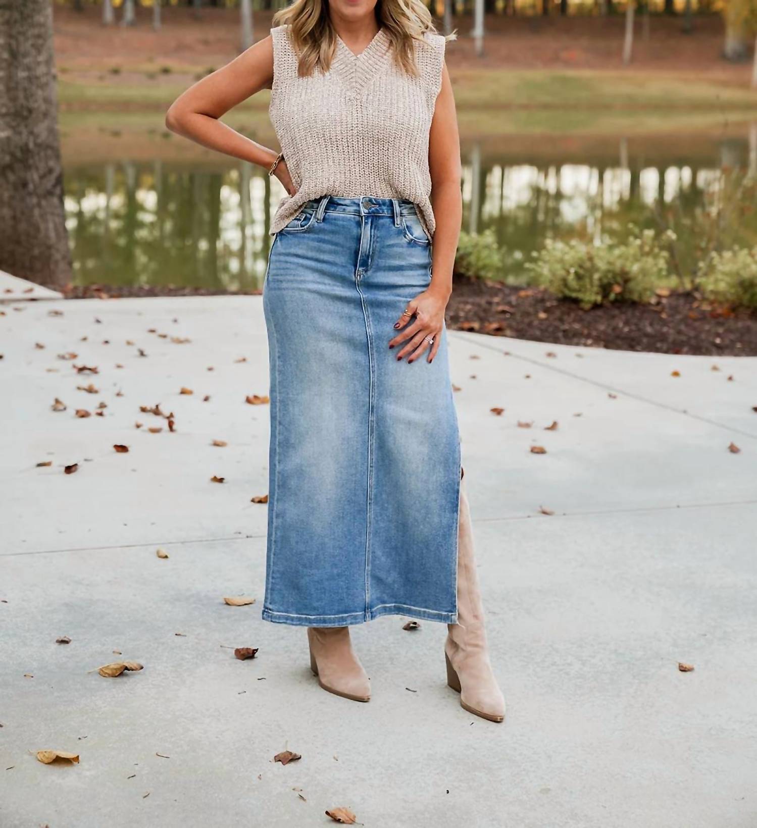 Hidden - Peyton Midi Skirt