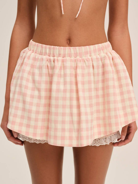 For Love & Lemons - Women's Petal Gingham Skort