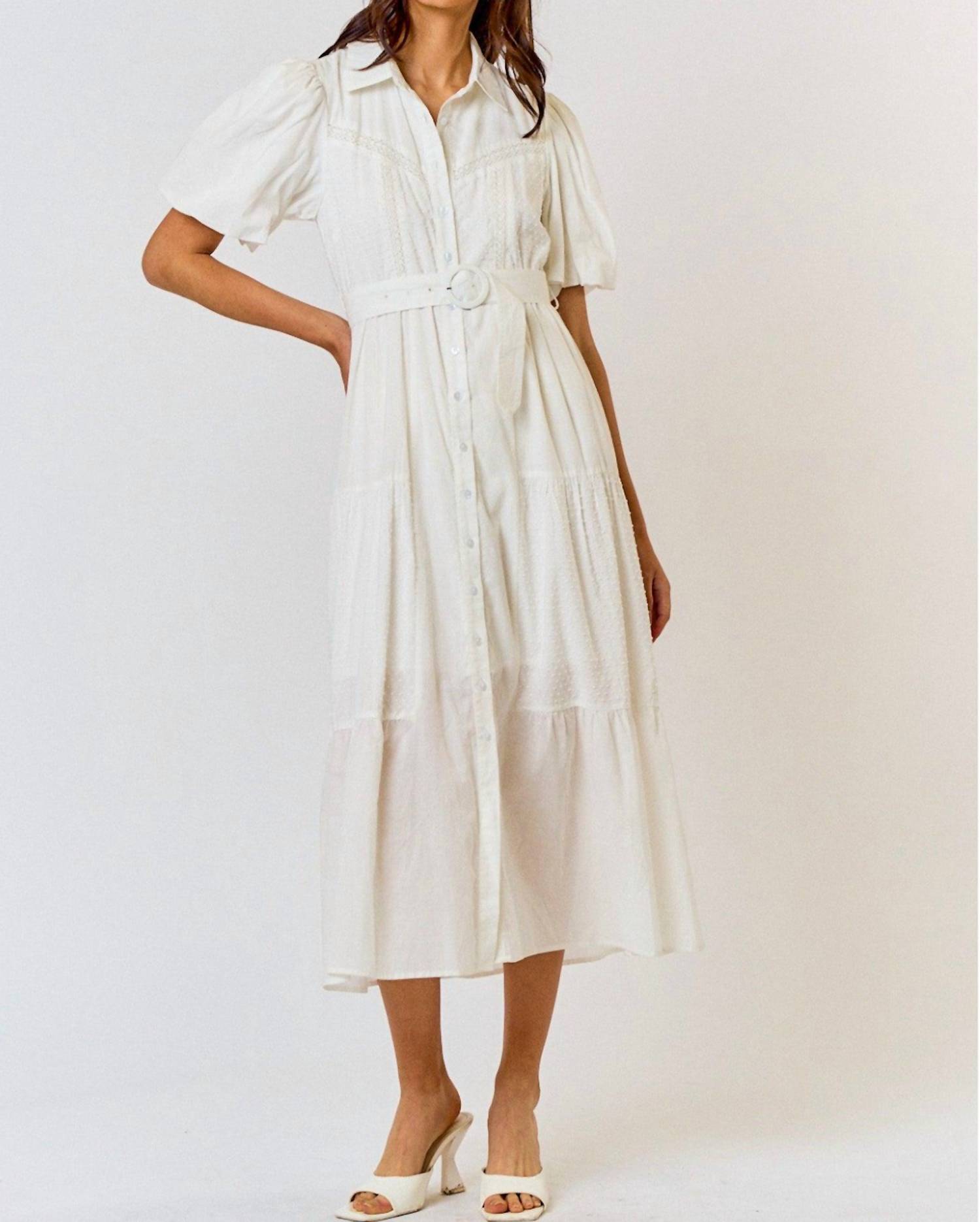 Lalavon - Frankie Button Down Tiered Midi Dress