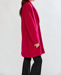 SARA CAMPBELL Chloe Dropped Shoulder Coat in fuchsia - women's jacket - alternate view