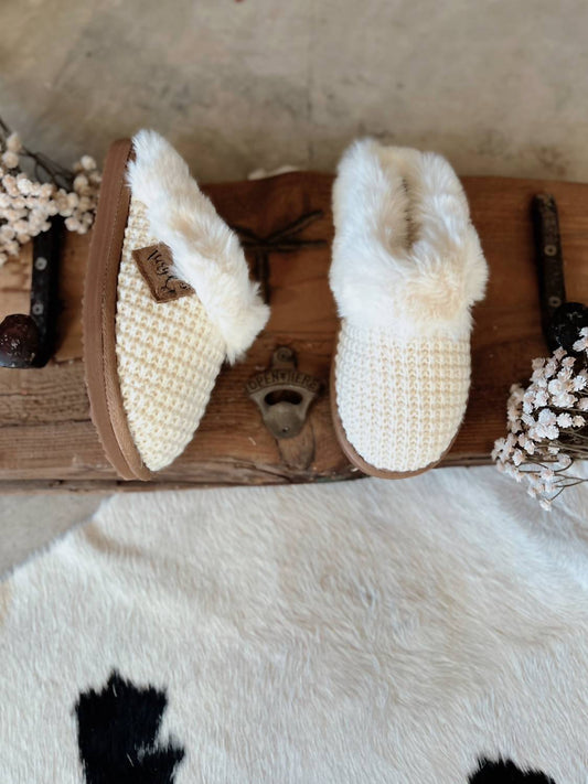 Very G - Women's Sweater Knit Fuzzy Slippers