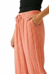 Q2 - Wide Leg Crinkle Fabric Pants