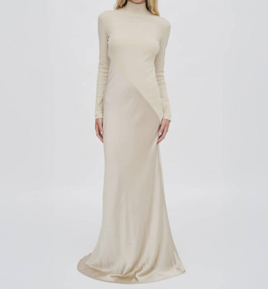 Rosetta Getty - Bias Turtleneck Combo Maxi Dress