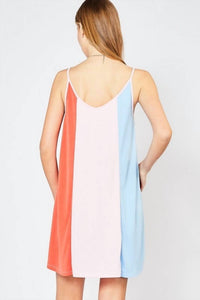 Entro - Color Block Sleeveless Mini Dress