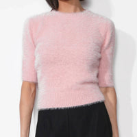 GREYLIN Odette Crew Neck Sweater in pink lemonade - women's sweater