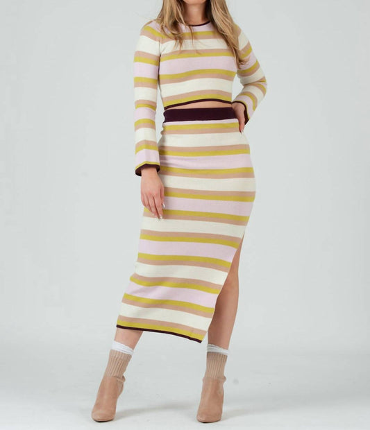 Lucca - KNIT STRIPED CROP TOP SET