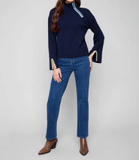 Charlie B - Mock Neck Sweater With Zipper