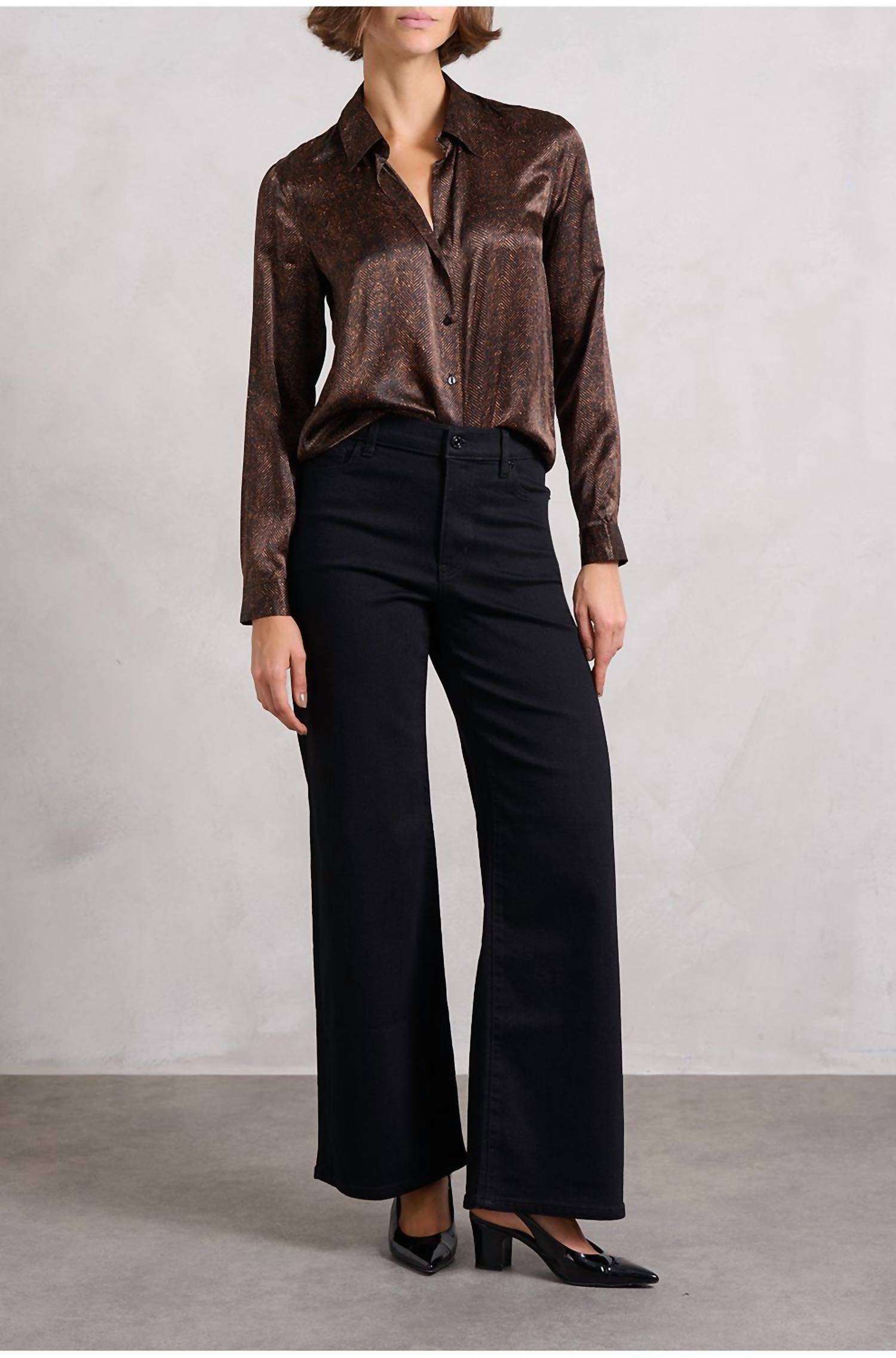 L'Agence - Women's Tyler Longsleeve Herringbone Print Blouse