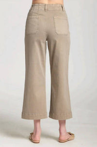 Apny - Women's Cropped Wide Leg Pant Pocket