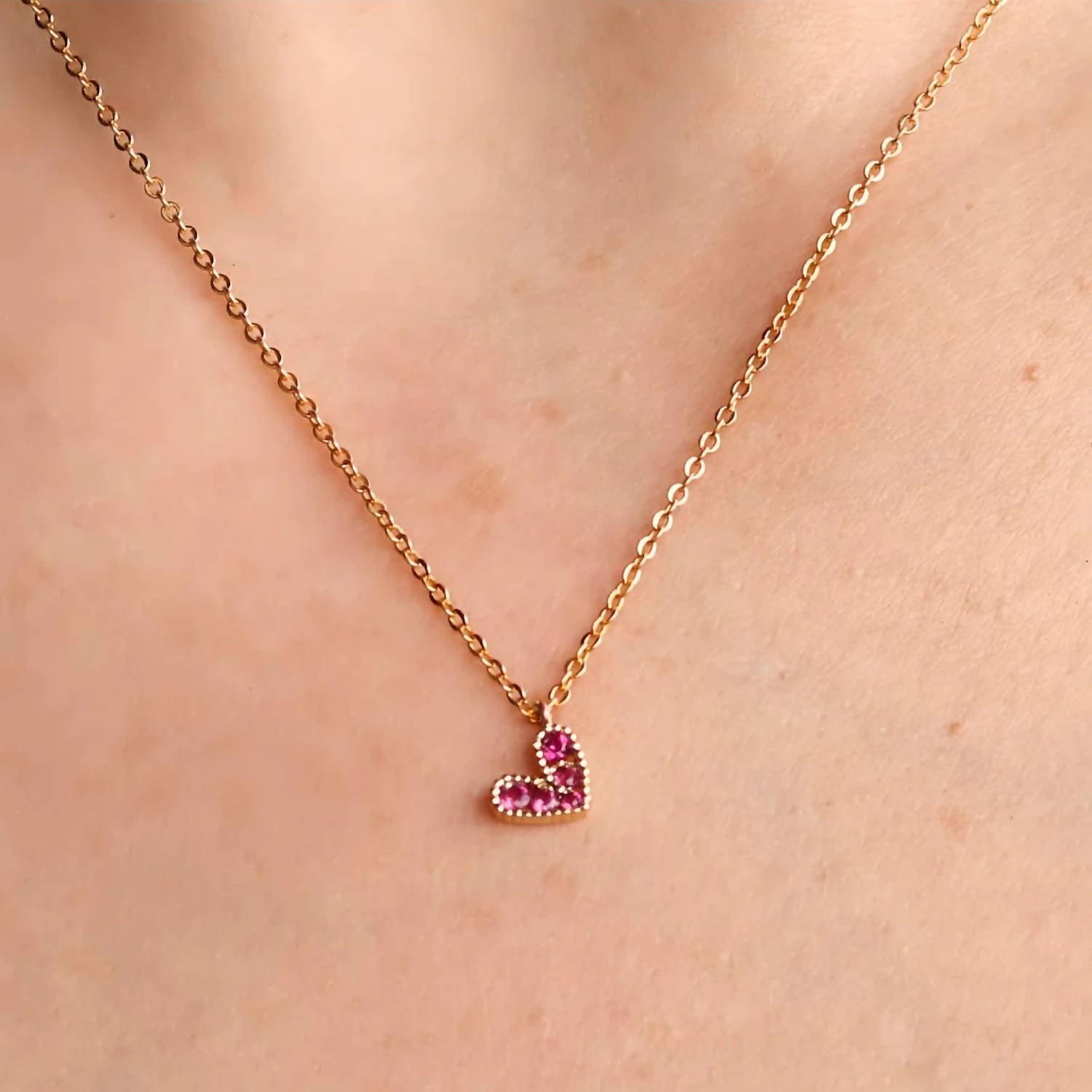 The Crowns - Women's Ruby Heart Necklace