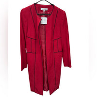 Kasper Women's Long Sleeve Unlined Blazer in red - women's jacket - detail view