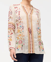 Johnny Was PAULINA SHIRT in ecru - women's blouse