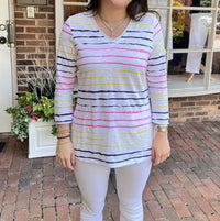 Eli - Stripe V-neck Tunic