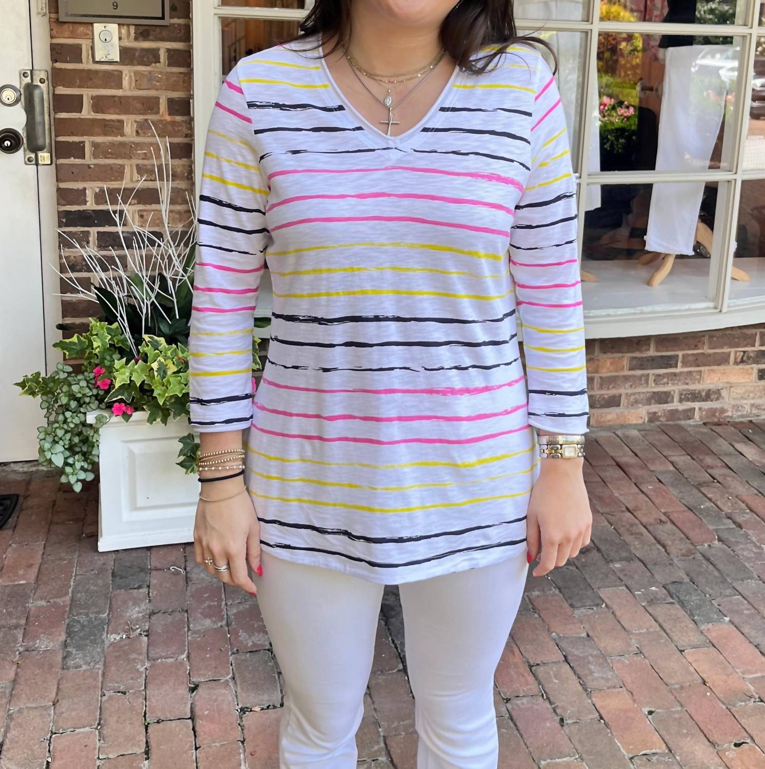 Eli - Stripe V-neck Tunic