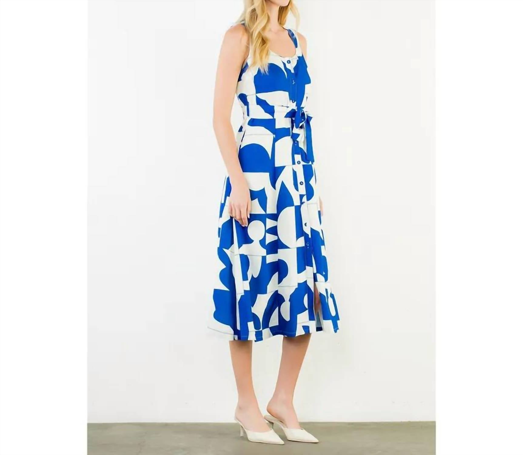 Thml - Geometric Tank Midi Dress With Tie Waist