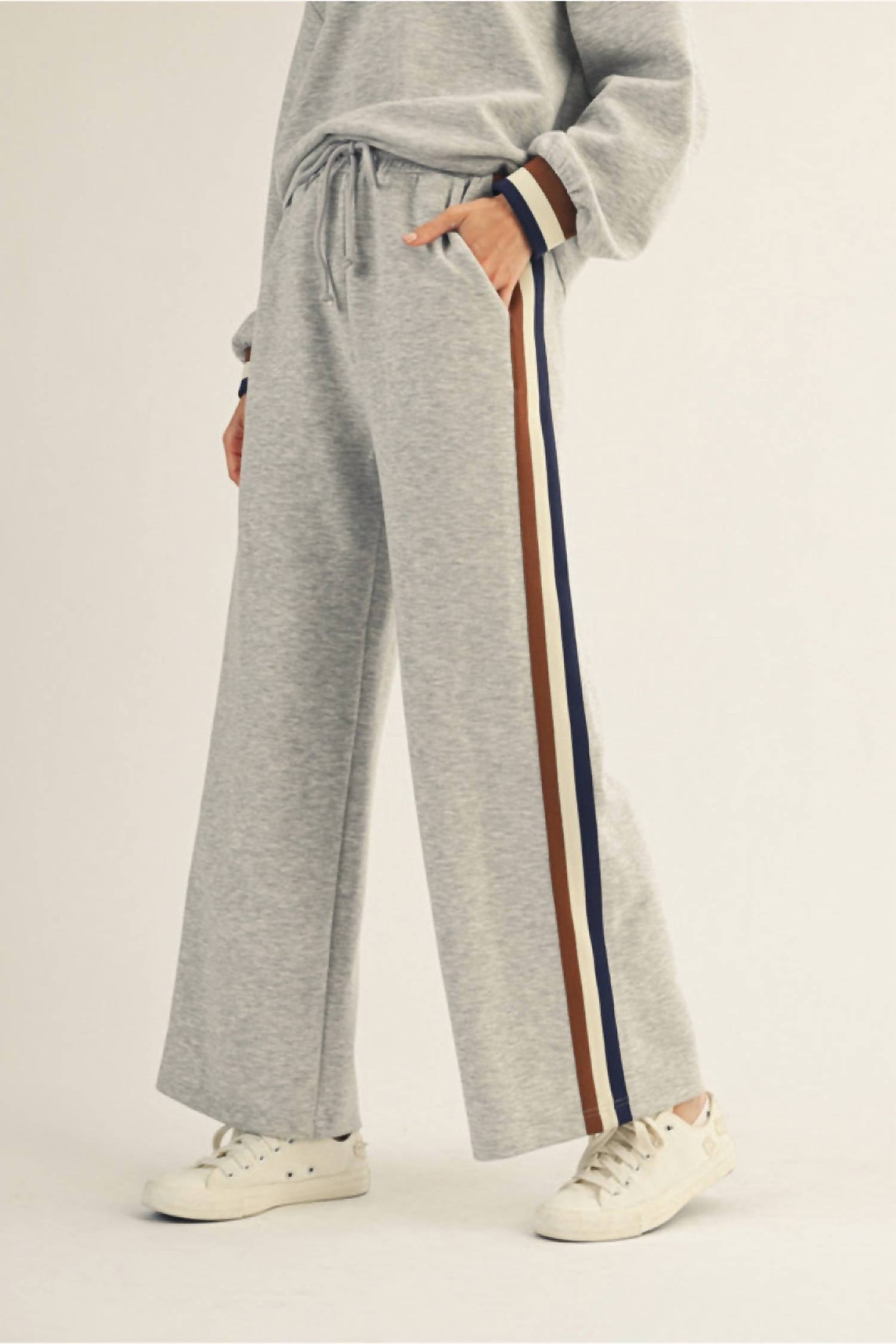 Aapparella - Zip Collar Pullover & Wide-leg Pants