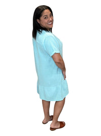 Bobi - Split Neck Ruffle Hem Dress