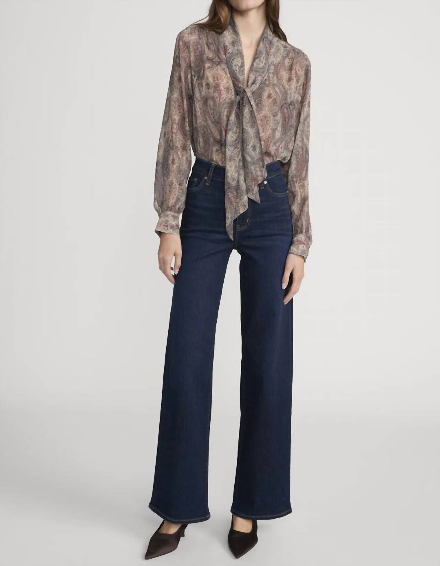 FRAME Le Slim Palazzo Pant Jeans in fairway - women's jeans