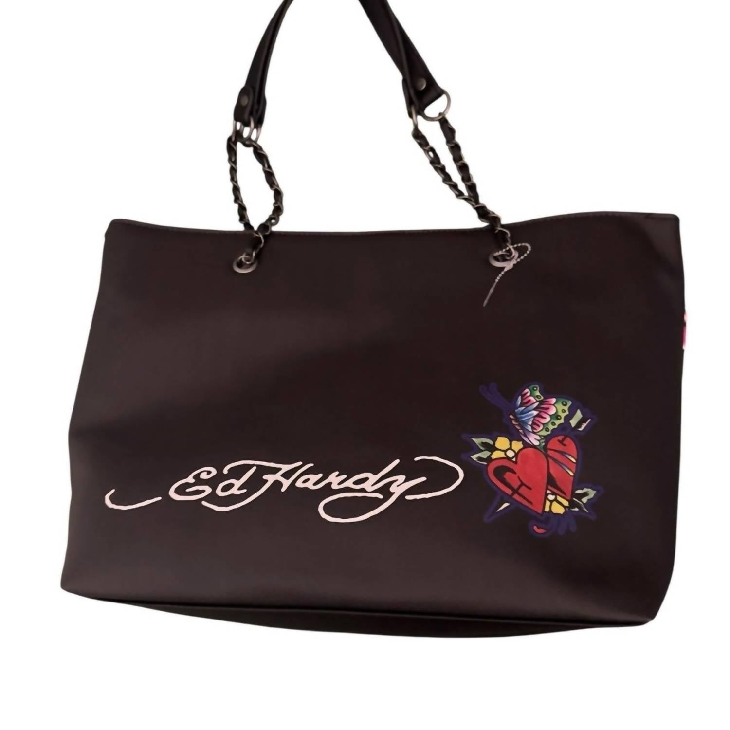 Ed Hardy Women's Skull Graphic Tote Bag in multi - women's bag - detail view