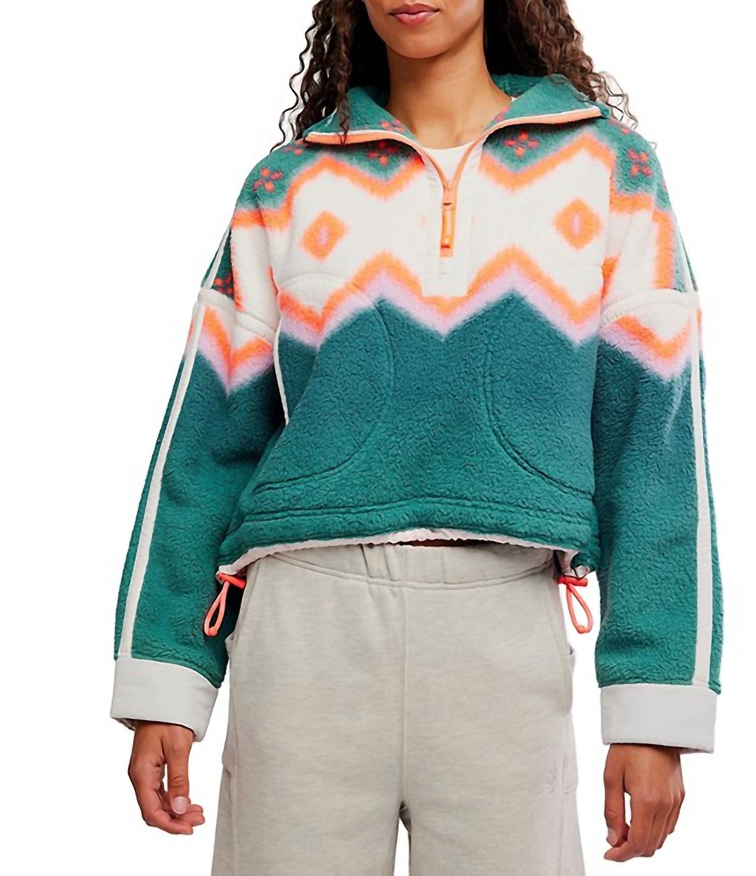 Free People - Mountain High Printed 1/2 Zip Fleece Pullover