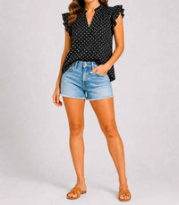 Les Amis - Chic Dot Ruffle Blouse