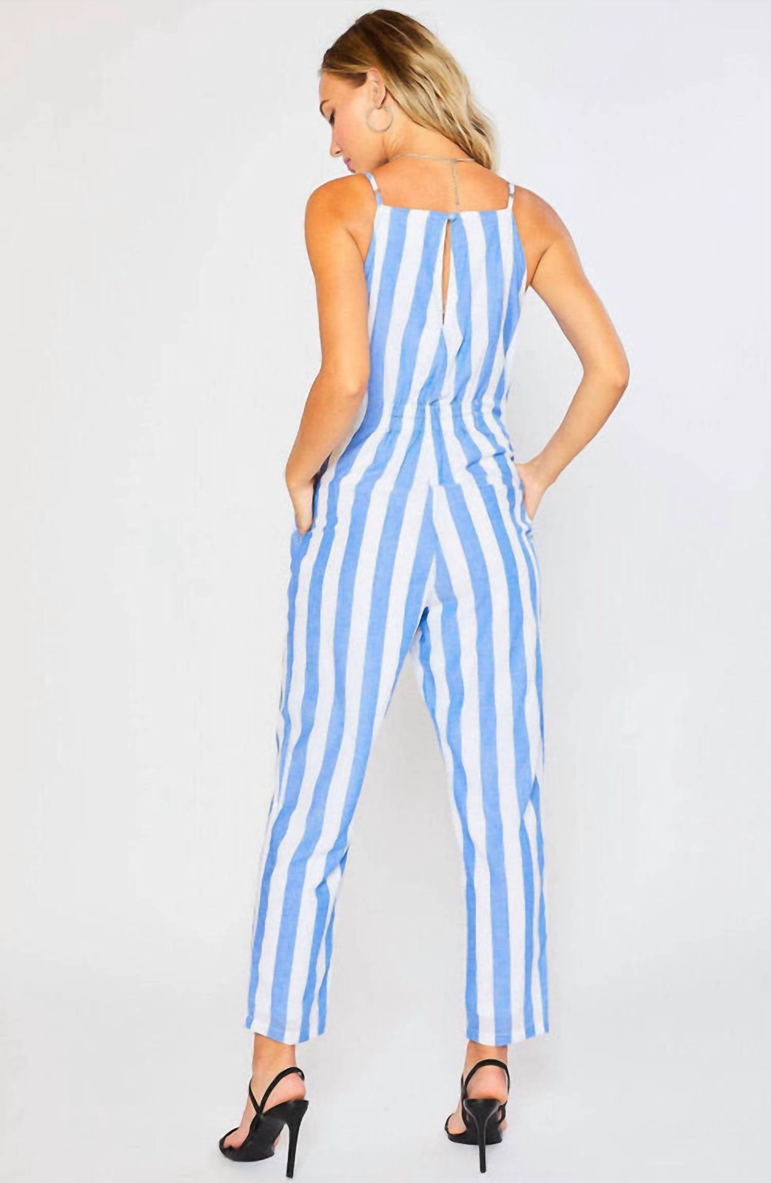 BluIvy Sleeveless Sheath Jumpsuit in blue - women's pants - alternate view
