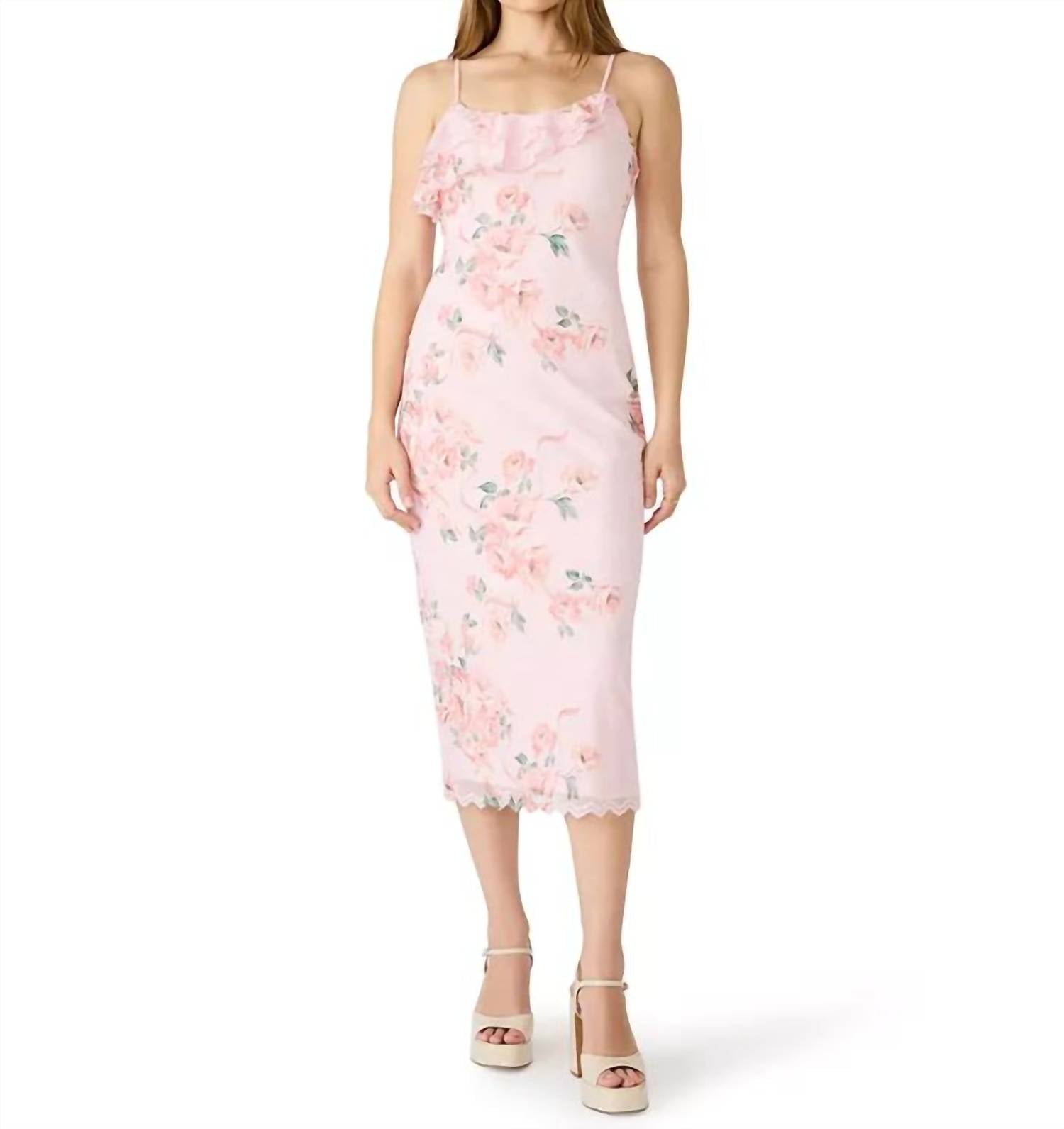 Steve Madden - Juliany Floral Printed Mesh Midi Dress