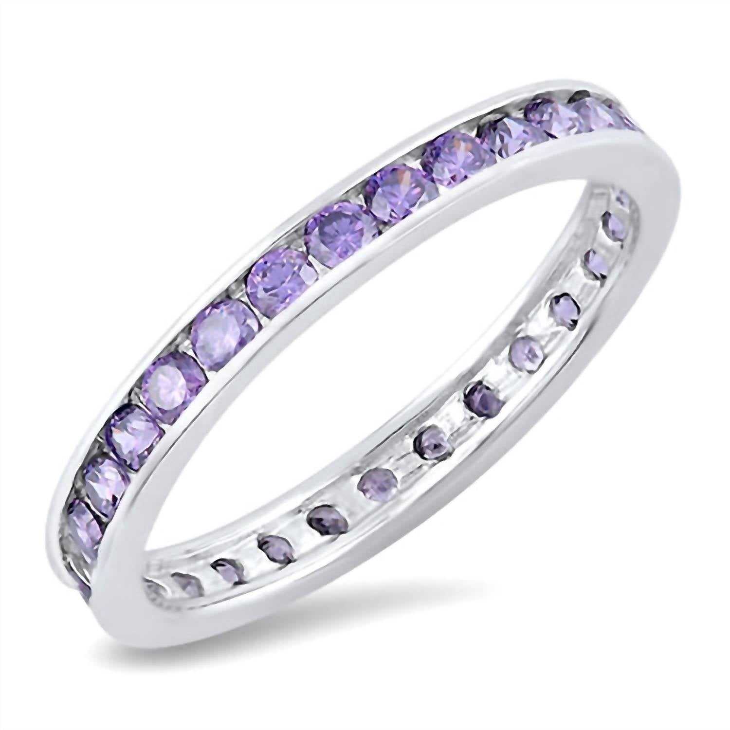 Starlette Women's Amethyst Eternity Band in purple - women's jewelry