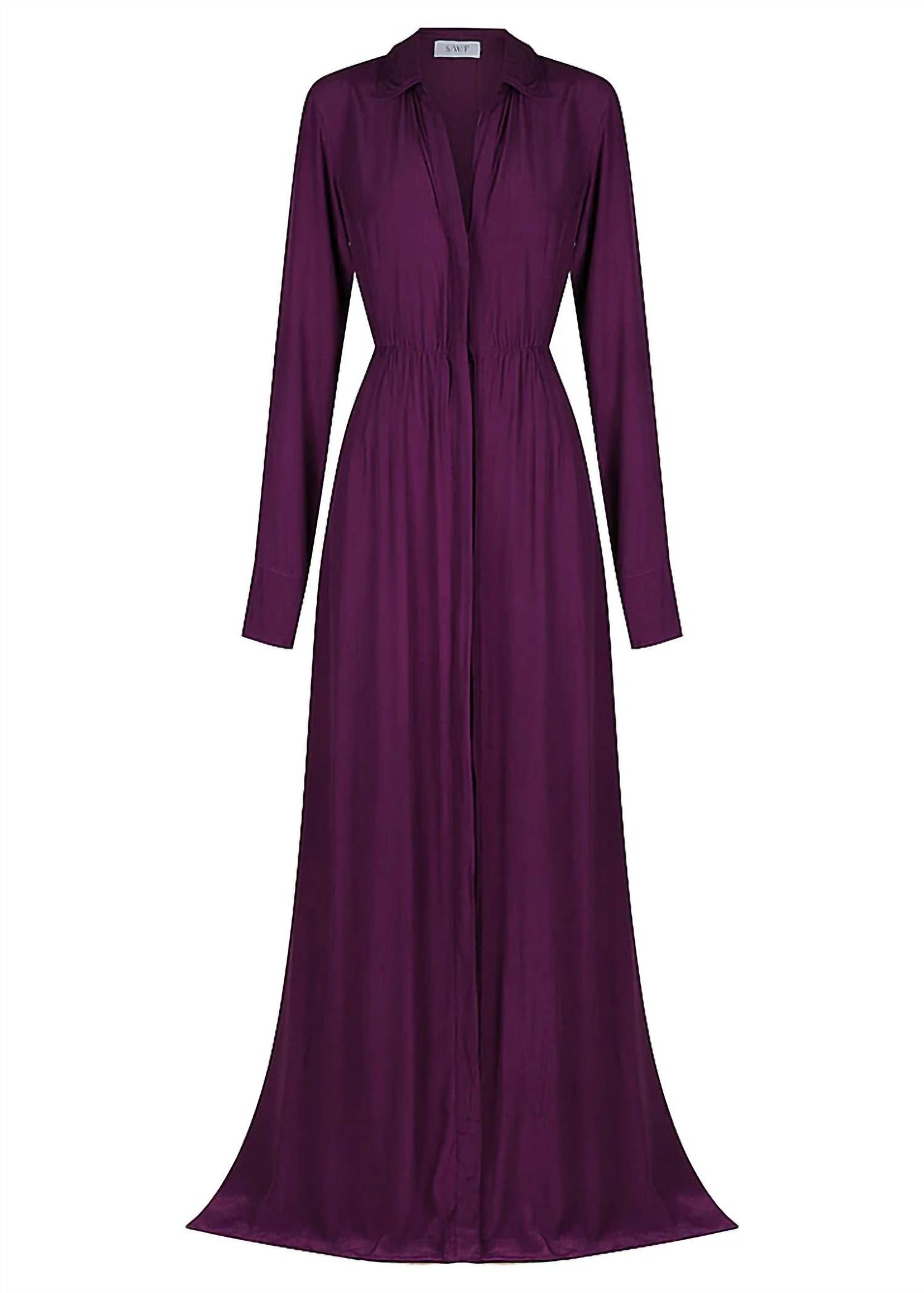 LONG SLEEVE BUTTON UP MAXI DRESS