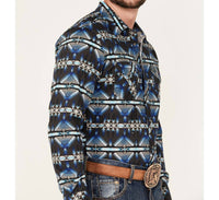 Rock & Roll Denim - Modern Fit Aztec Woven Snap Shirt