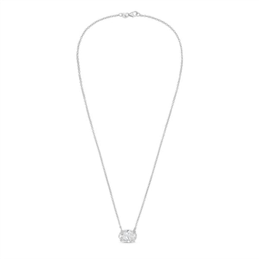 Diana M Jewels - Women's Oval Shape East West Diamond Pendant (10.00 Ct)